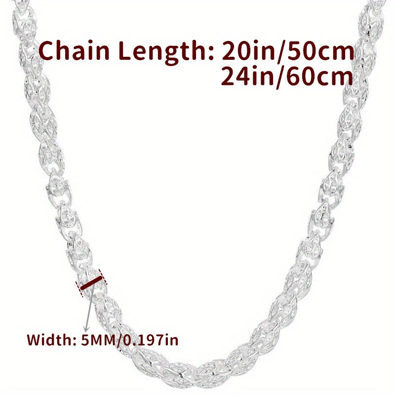 S925 Sterling Silver Round Bamboo Chain Necklace For Man Women