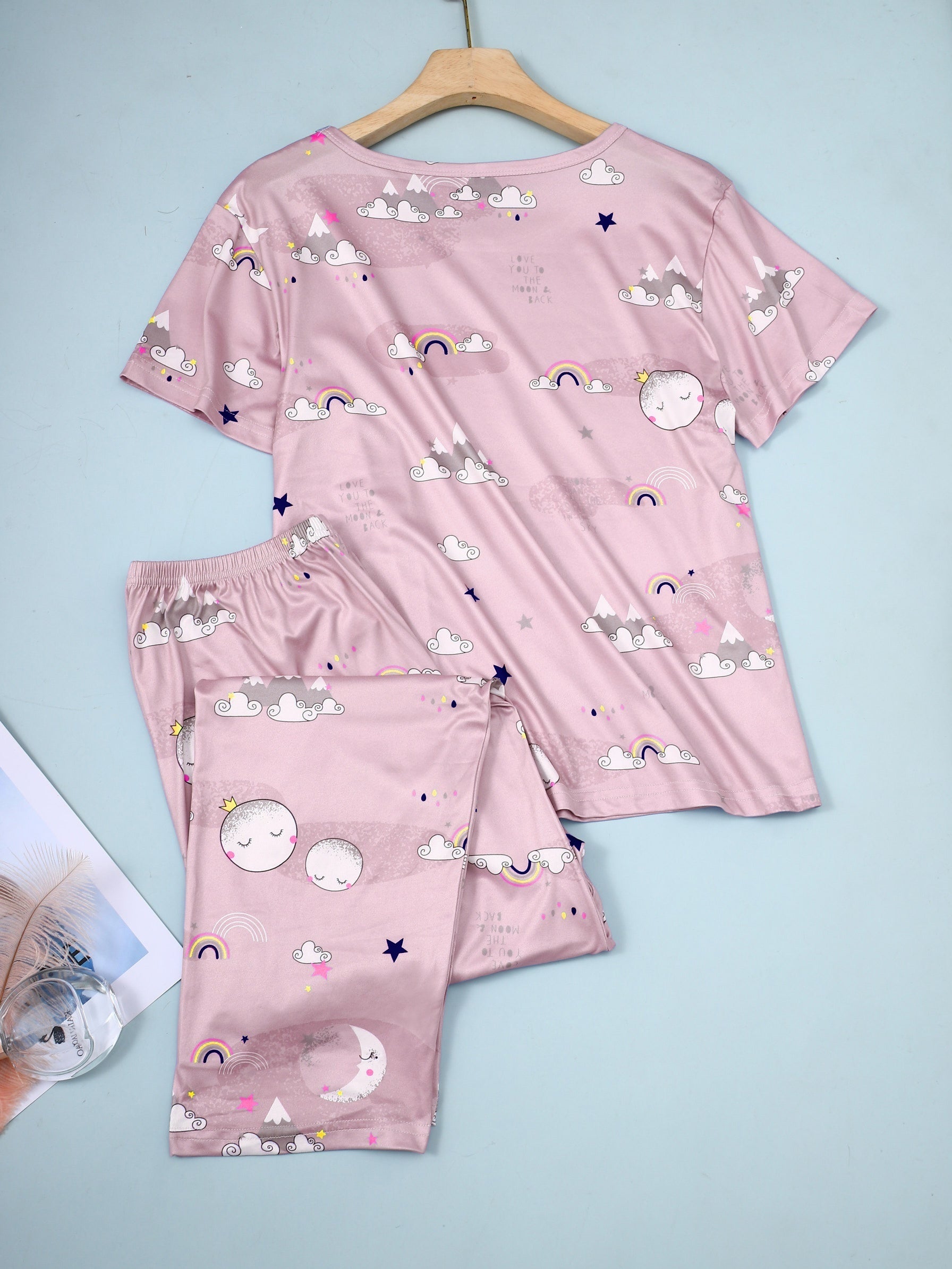 Charming Rainbow Moon Womens Pajamas