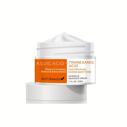 Brighten Your Skin Instantly: Kojic Acid Cream for Face & Body - Dark Spot Remover for Women & Men - 1Fl.Oz