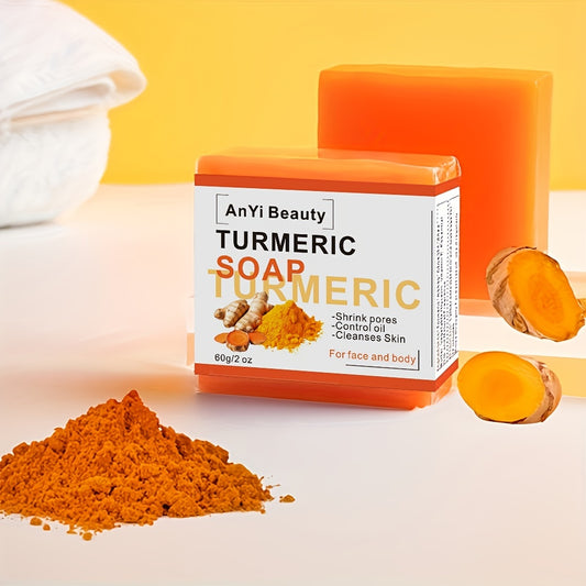 Natural Turmeric Soap Bar For Face & Body,Turmeric Skin Soap Wash For Dark Spot, Intimate Areas, UnderarmsTurmeric Face Soap Reduces Acne & Cleanses Skin