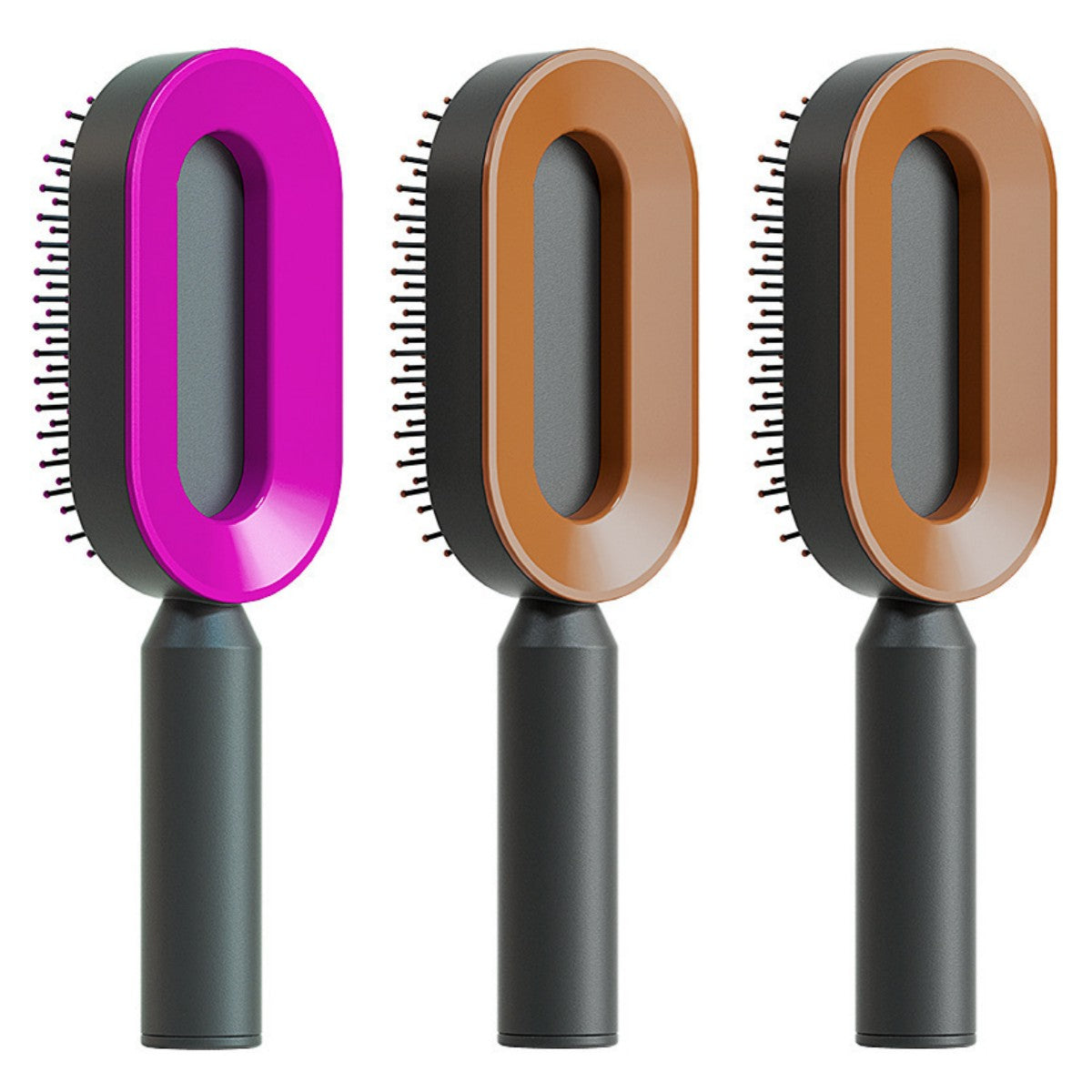 Self Cleaning Hair Brush For Women One-key Cleaning Hair Loss Airbag Massage Scalp Comb Anti-Static Hairbrush Set U