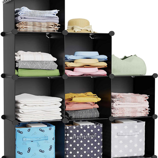 Portable 9Cube Closet Organizer for Garment Storage