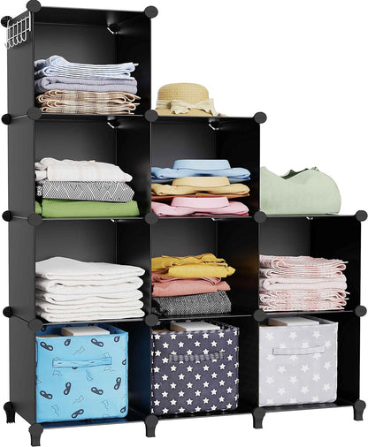 Portable 9Cube Closet Organizer for Garment Storage