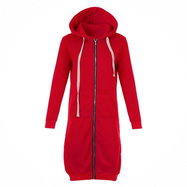 Winter Women Long Hoodies Coat