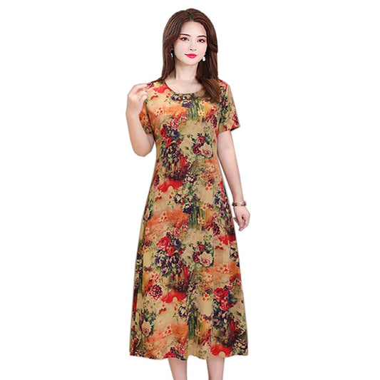 Summer Dress New 2019 Plus size cotton Elegant